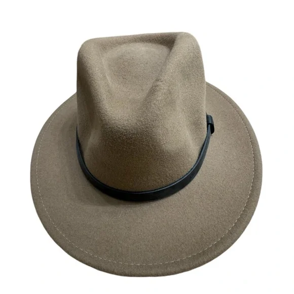 High End Brixton Mfg Co Tan Felt Men’s S 7 Fedora Hat MINTY - Picture 5 of 11